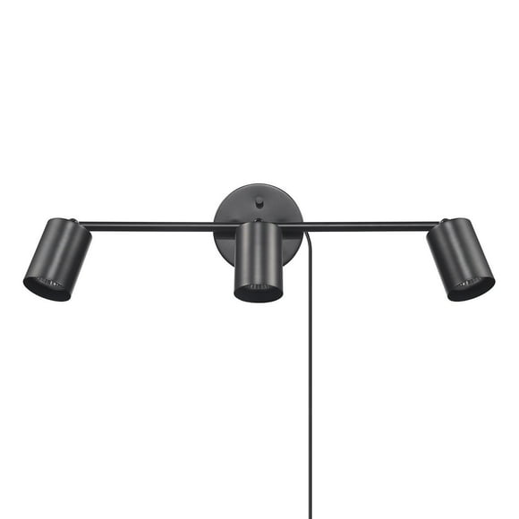 3-Light Matte Black Plug-In or Hardwire Track Lighting