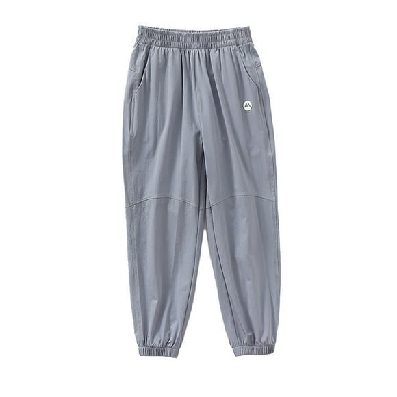 TIEVOSA Boys Pants UPF50+ Stretch Woven Trousers for Daily Casual Outdoor Sports Lightweight Comfortable Kids Long Pants for Spring Summer Fall for 2-3 Years(Grey)