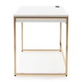 thumbnail image 3 of Bowery Hill Metal White Writing Desk Rectangular Built-in USB Port 48" x 26" x 30.25" Unassembled, 3 of 6