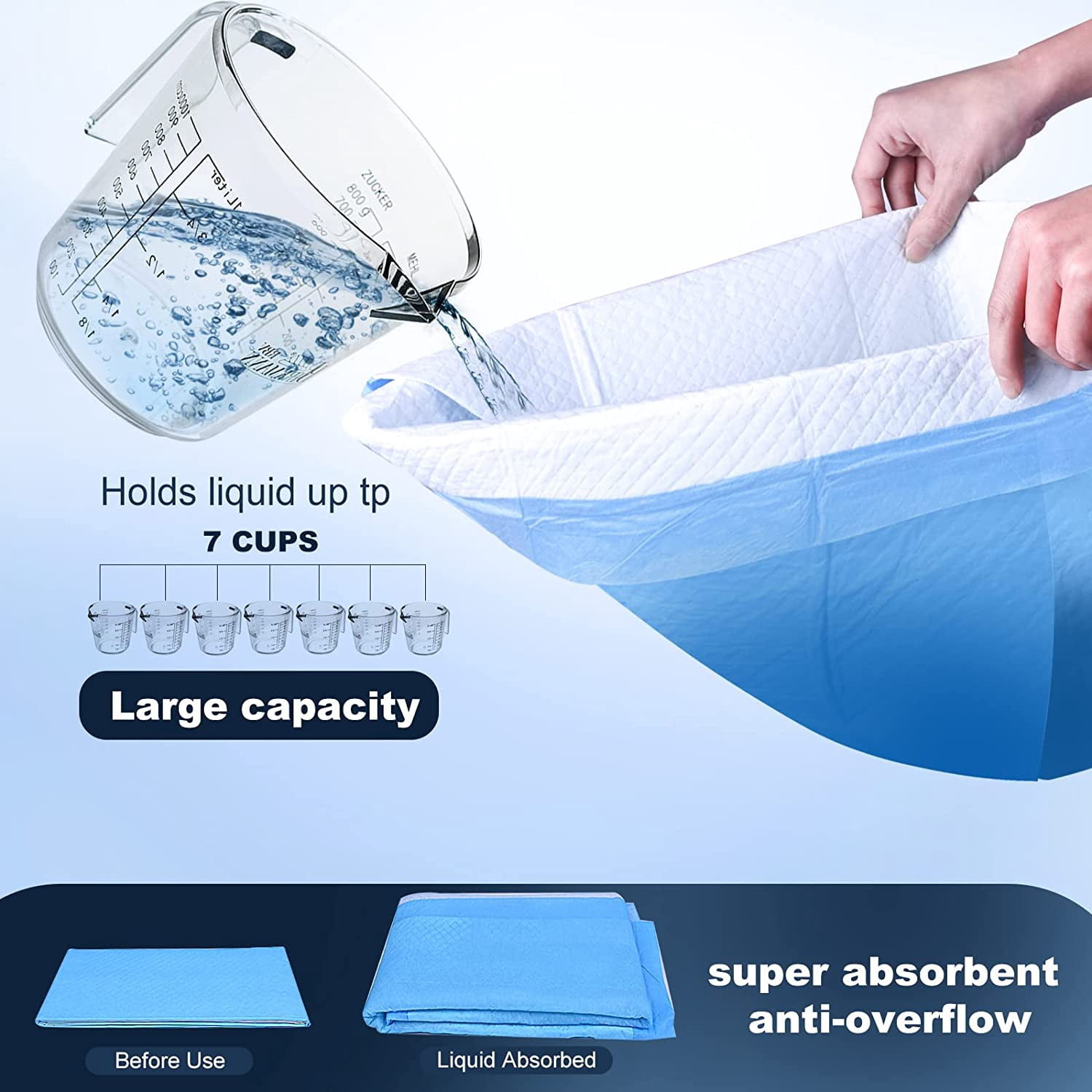 Thicken 6 Layers Heavy Absorbent Pet Training Dog Pee Pads, Extra Large Polymer Leak-Proof Quick Dry Puppy Pee Pads, Disposable Pee Pads for Dogs Cats Rabbit Puppy Pads