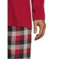 thumbnail image 4 of Hanes Men's and Big Men's Comfortsoft Long Sleeve Crew and Cotton Flannel Pajama Pants Set, 2-Piece, 4 of 6
