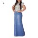 thumbnail image 4 of Minnieouse vaquera larga para mujer - Ajuste cómodo Botón favorecedor Denim larga de mezclilla Faldas para mujer Maxi índigo L 1 Type2 NO2, 4 of 6