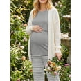 thumbnail image 3 of Avidlove Maternity Nursing Pajamas Set 3 Piece Short Sleeve Postpartum Breastfeeding Top Pregnancy Shorts and Long Pants, 3 of 8