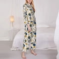thumbnail image 3 of Goofa Hawaiian Style Printed Women’s 2 Piece Pajama Set Super,Pajamas Women's Long Sleeve Sleepwear Soft Button Down Loungewear Pjs Lounge Set Nightwear-Medium, 3 of 9