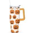 thumbnail image 2 of Happy Halloween Pumpkin Cup with Handle and Straws 40 oz Insulated Halloween Travel Cup Birthday Present for Women Girls Daughter Mom Gifts for Him/Her Coffee Mugs, 2 of 7
