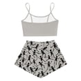 thumbnail image 4 of ZHOGXU Women's Halloween Skeleton Print Pajamas Sleeveless Crop Camisole & Shorts Pajama Sets 2 Piece Loungewear Pjs,Grey,XXL, 4 of 5