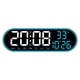 thumbnail image 3 of Reloj de pared LED Reloj de escritorio Adultos Regalo silencioso Reloj despertador multifuncional Control remoto para dormitorio Sala Azul Macarena Despertador, 3 of 8