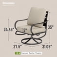 thumbnail image 4 of Summit Living Patio Furniture Conversation Set, 2 Outdoor Padded Sofa Swivel Chairs with Beige Cushion, 4 of 7