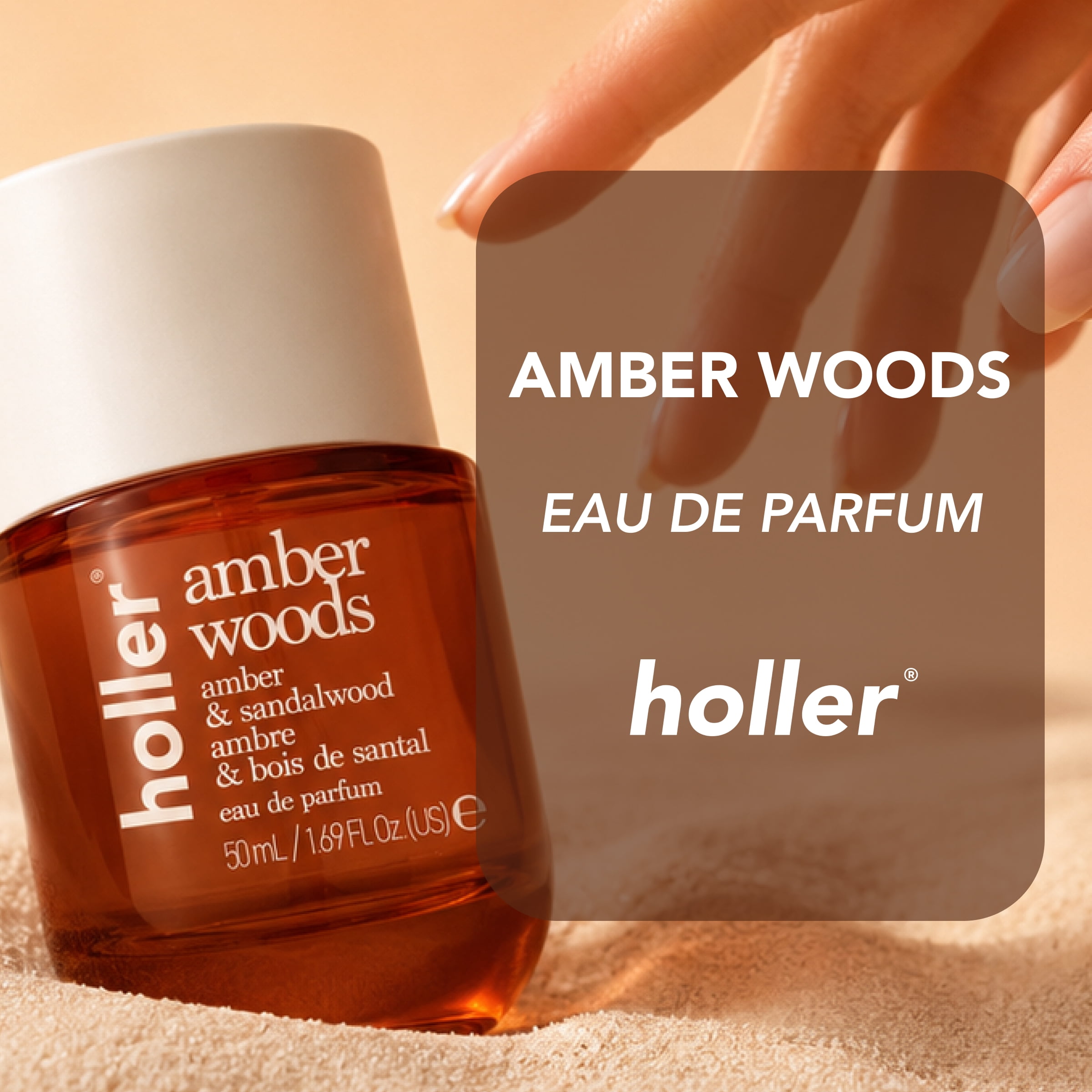 HOLLER Amber Woods Amber & Vanilla Eau De Parfum, 1.69 fl oz