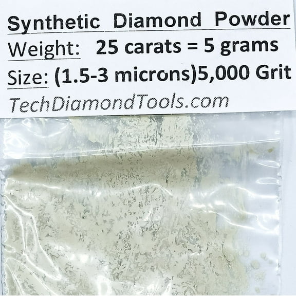TechDiamondTools Diamond Powder 5,000 Grit 1.5-3 Microns - 25cts =5 Grams