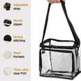 thumbnail image 4 of Clearance Sale! Leott Food Storage, Storage Storage, Pvc Transparent Lunch Bag with Adjustable Shoulder Strap Front Storage Grid Outdoor Picnic Bag Black, 4 of 4