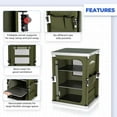 thumbnail image 2 of Eagle Peak Outdoor Camping Pop Up Folding Table with Large 3-Tier Storage Organizer and Side Pockets, Easy Set Up Portable Lightweight Aluminum Camping Kitchen, Green, 2 of 8