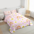 thumbnail image 3 of Homewish Kawaii Floral Daisy 2pcs Bedding Comforter Set For Preppy Children Kids,Cartoon Gradient Rainbow Twin Comforter Sets,Dreamy Princess Breathable Bedding Set,Ultra Soft Home Decor,Reversible, 3 of 8