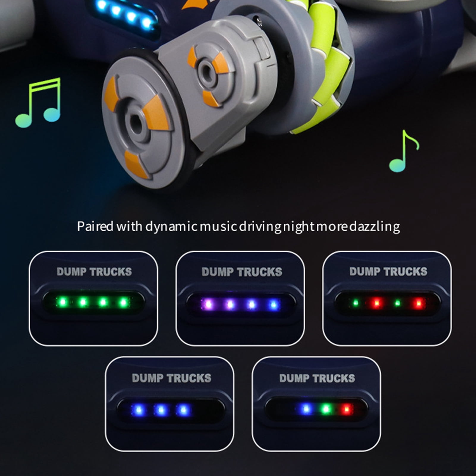 Meoldis 360° Rotation Remote Control Car with Gesture Sensing - 2.4GHz Stunt RC Crawler Vehicle with Colorful Lights, Music & Spraying Features, Electric Toy Car (Orange)