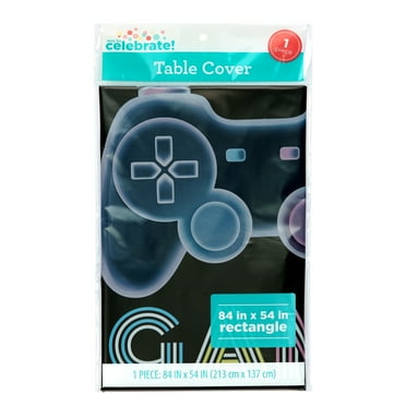 Rectangular 48" x 84" Multicolor Game On Table Cover, by Way To Celebrate