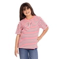 thumbnail image 2 of Wonder Nation x Hello Kitty Girls Stripe Graphic Tee with Short Sleeves, Sizes 4-16, 2 of 10