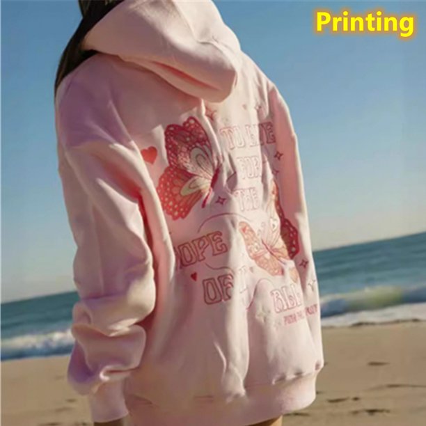 Sudadera con capucha para mujer, sudadera con capucha con estampado de letras, sudaderas con capucha para mujer, sudadera estética de manga larga, sudaderas con capucha para mujer