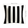 thumbnail image 3 of Summercome 18" x 18" Square Woven Black Stripe Decorative Outdoor Pillow, Spot Clean with Water and Mild Detergent, 3 of 6