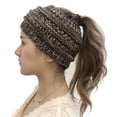 thumbnail image 2 of Jumpingount Diadema cálida, agradable a la piel, ligera, portátil, gorro de lana, gorros suaves de invierno, gorros elásticos retorcidos para Sombreros Café, 2 of 6