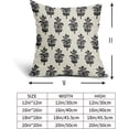 thumbnail image 5 of Black Grey Floral Pillow Covers 18x18 Set of 2 Spring Flower Leaves Print Decorative Throw Pillow Cases Outdoor Farmhouse Decoration for Sofa Couch Bed, 5 of 6