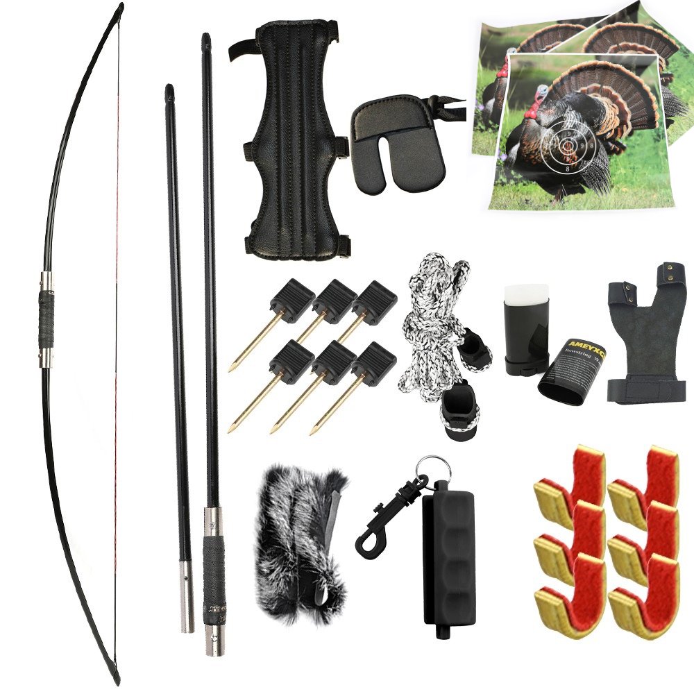 AMEYXGS Archery 65 Takedown English Longbow 50/60/70lbs Traditional Bow Hunting Target