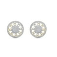 thumbnail image 2 of AFFY 14K Yellow Gold Plated 925 Sterling Silver Round Cut Natural Diamond Flower Stud Earrings For Women's (0.12 Cttw, J-K Color, I2-I3 Clarity), 2 of 2