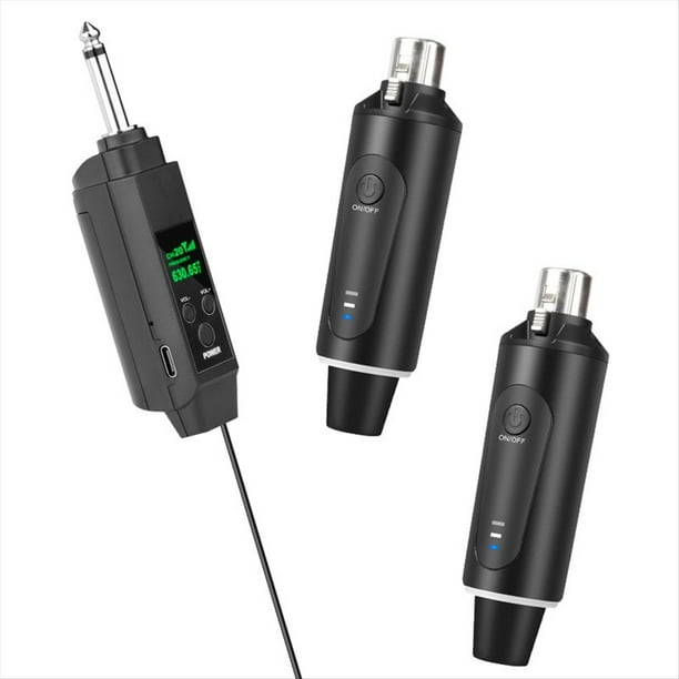 Transmisor y Receptor Inalámbrico Universal de 2,4 G con Micrófono con Cable para Instrumentos Musicales y Guitarras.