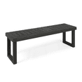 thumbnail image 5 of Tcbosik 60" Acacia Wood Outdoor Bench, Backless Dining Bench, Outside Seating for Entryway, Deck, Poolside, Yard & Porch, Dark Grey, 5 of 7
