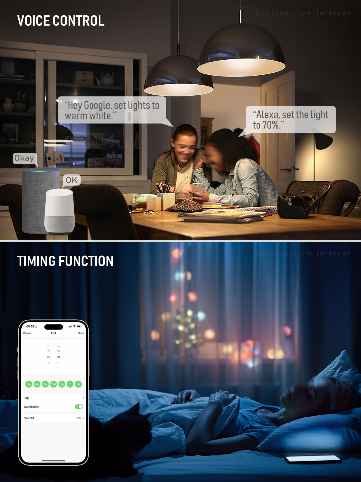 2 Pack Smart Dimmer Wall Switch, Works with Siri, Google Assistant, Remote& Voice Control, APP Control, No Hub Required, Single Pole or 3 Way