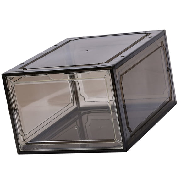 Clear Shoe Storage Box Stackable Shoe Organiser Storage Bin for Closet Shoe Cabinet Shoe Display Case with Magnetic Door