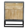 thumbnail image 2 of 22" X 14" X 27" Gray W  Distressed Wood MDF  Wood  Iron Cabinet with a Drawer and a Door, 2 of 2