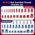 thumbnail image 2 of 50Pcs Thread Checkers,Nut and Bolt Thread Checkers,for Nut Bolt Size Finder and Identifier in Narrow and Tricky Area, 2 of 7