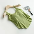 thumbnail image 5 of Pink Top , Tank Top with Bra Built In , Halter Tops for Women with Built In Bra Solid Color Summer Chest Pad Bra Integrated Slimming Sports Inner Wear Outer Wear Sleeveless Top, 5 of 7