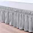 thumbnail image 3 of Wrap Around Ruffle Bed Skirt - Easy Fit 15-Inch Tailored Drop with Elastic - 100% Microfiber- Hotel Quality Ruffle Bed Skirt - Fade Resistant & Cool-Cal-King Size- Light Gray Solid, 3 of 5