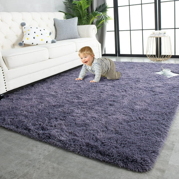 Alfombra TWINNIS, 274x366 cm, gris, violeta, supersuave, Shaggy