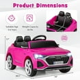 thumbnail image 3 of Gymax 12V Kids Ride On Car w/Remote Control 4 Wheels Suspension 3 Speeds LED Headlight Pink, 3 of 10