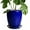 Glossy Blue, variant on 8 inch Ceramic Planter - Round Modern Flower Pots with Drainage Hole & Saucer for Women & Mom on Mother's Day, for Orchids & Flowers, Matte White