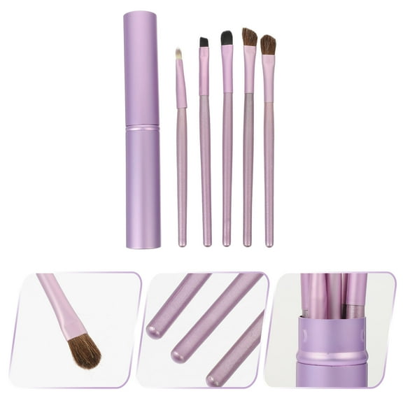 FRCOLOR  5 Pcs Eye Shadow Brush Set Flat Eyeshadow Applicator for Makeup Travel Women's Purple