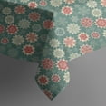 thumbnail image 4 of Green Christmas Floral Pattern Rectangle Tablecloth 60"x120",Waterproof Polyester Rectangle Table Cloth, Wipeable Spillproof Polyester Tablecloth for Dining, Camping, Indoor and Outdoor, 4 of 6