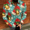 thumbnail image 4 of BLTIBY Christmas Shirt for Men Button Down Long Sleeve Lapel Shirts Cats Printed Casual Holiday Beach Shirts Top Multicolor 25 3XL, 4 of 8