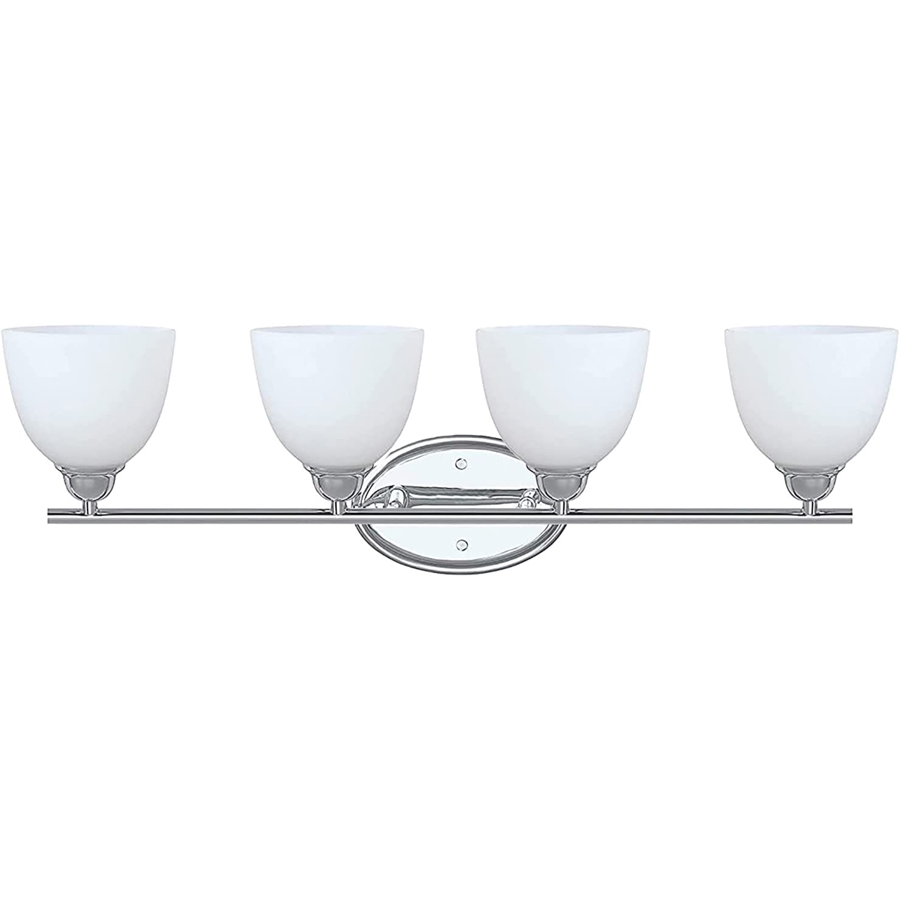 Aspen Creative 62228, Four-Light Metal Bathroom Vanity Wall Light Fixture, 32" Wide, Transitional Design in Chrome