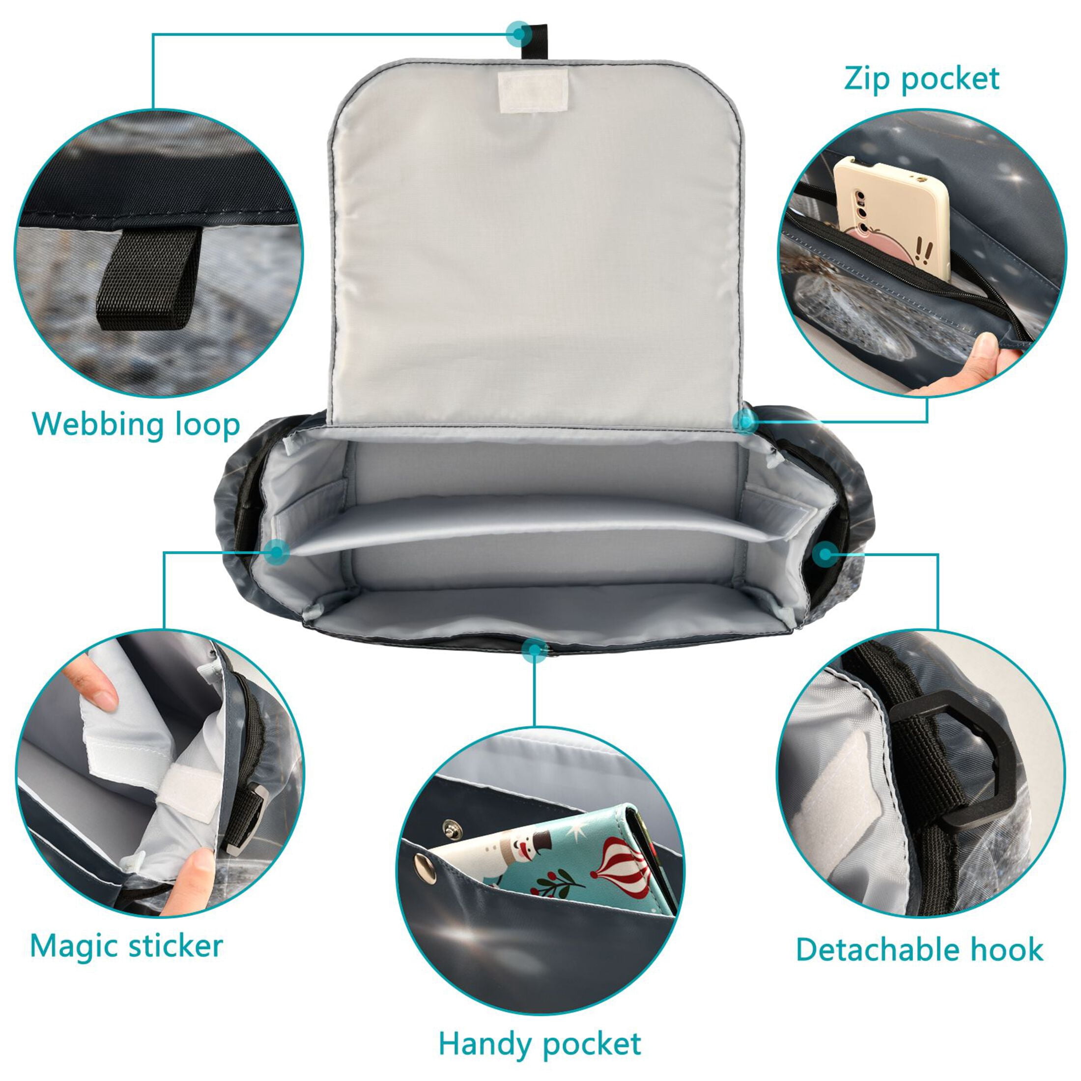 DIXRUYEE Stroller Organizer Crystal Butterfly Printed