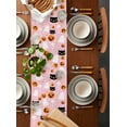 thumbnail image 2 of Pink Halloween Burlap-Cotton Table Runner 72 Inches Long,Halloween Ghost Orange Pumpkin Farmhouse Table Runners,Outdoor Dining Tablecloths Decor for Baby Shower Party Wedding 13x72, 2 of 9
