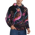 thumbnail image 2 of Lsque Glowing Leaf Bird Pattern Casual Men's Hoodie,Hooded Sweatshirt with Kangaroo Pocket,Pullover Hoodie-3X-Large, 2 of 7