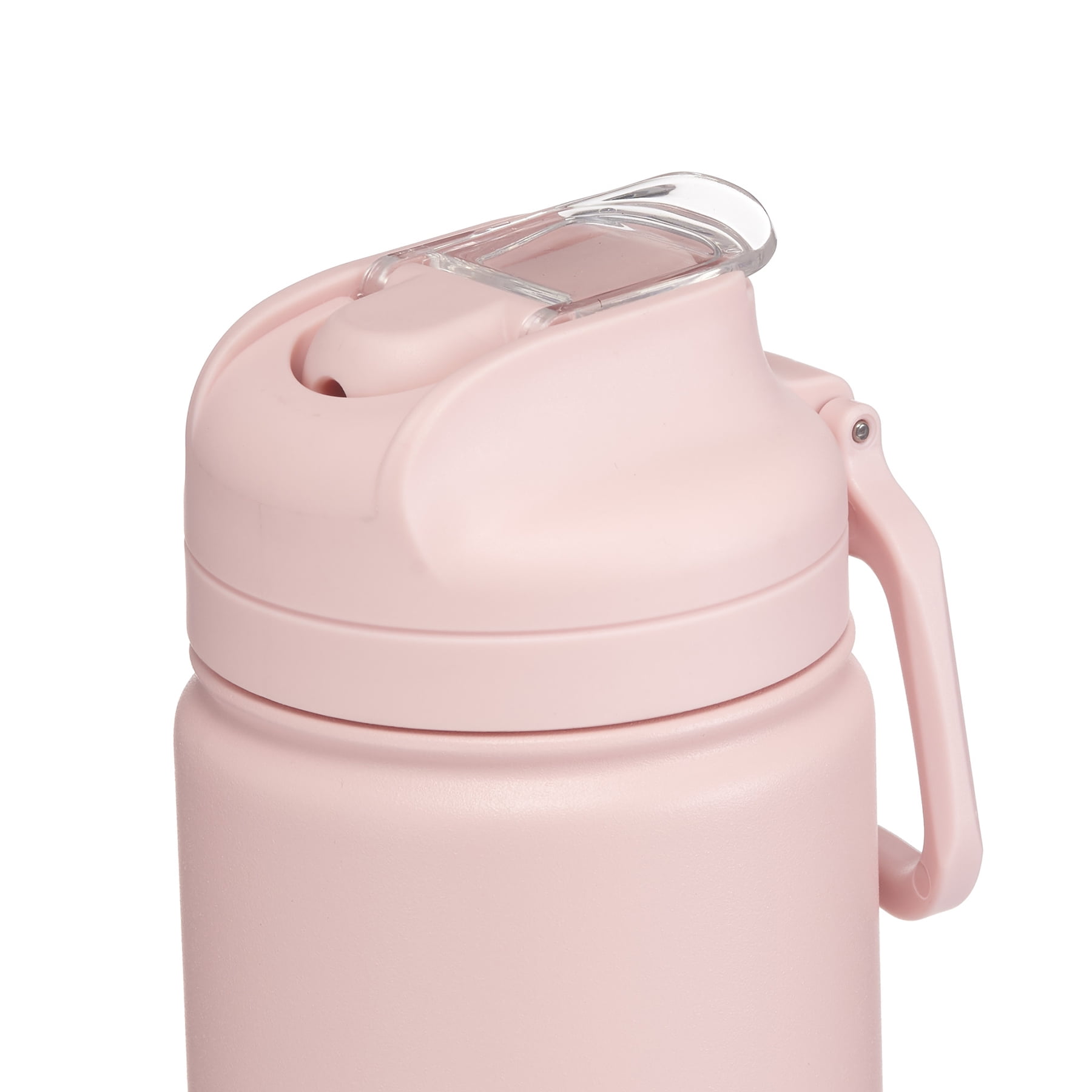 Mainstays 24 fl oz Pearl Blush Solid Print Insulated Stainless Steel Water Bottle with Flip-Top Lid