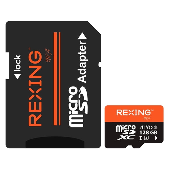 Tarjeta microSDXC RexingUSA de 128 GB, UHS-3, 4K, vídeo Full HD
