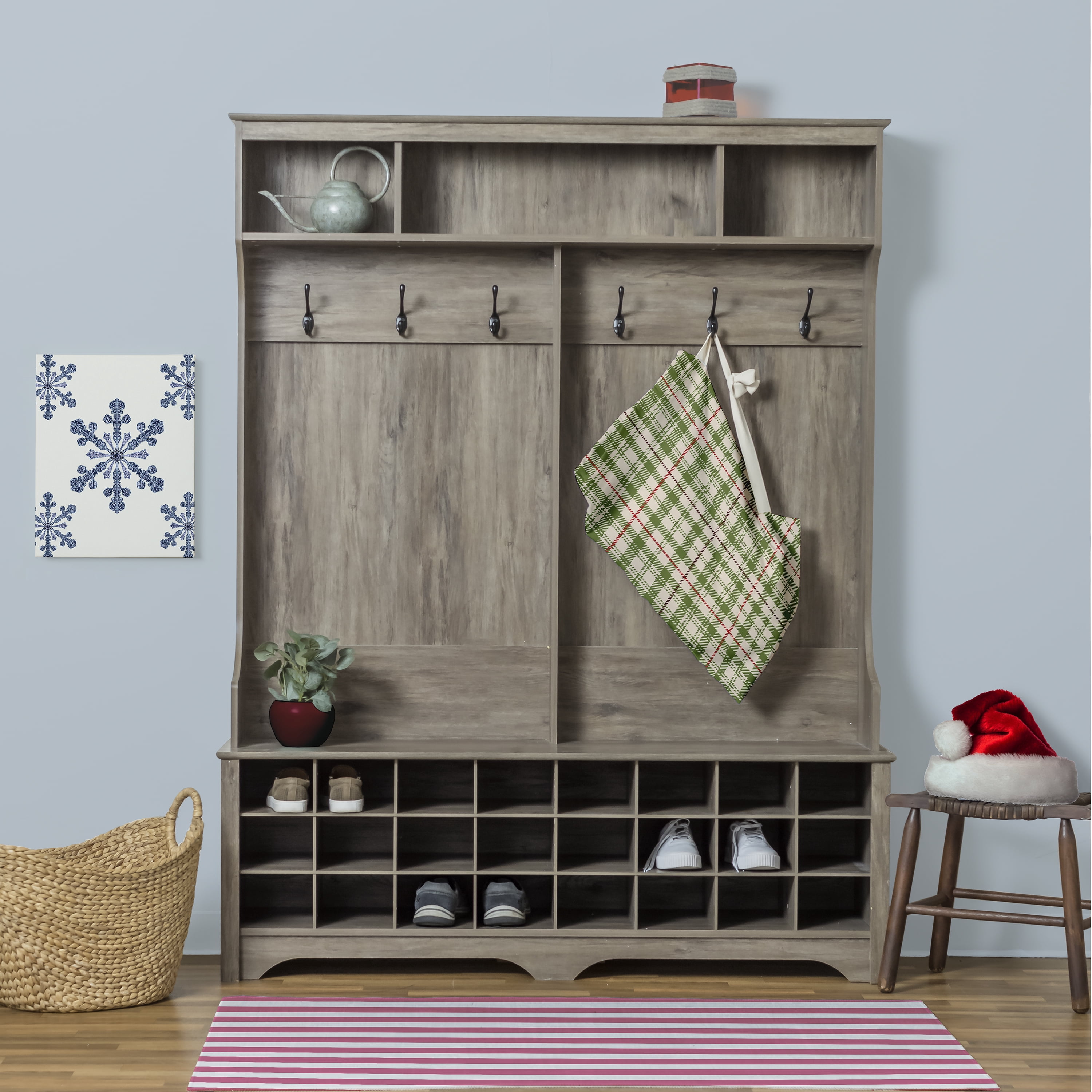 Simply Daisy Canvas Plaid 18 x 29 in Fern Green Laundry Bag
