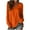 Orange, variant on Women's Basic Long Sleeve Cotton T Shirts Solid Color Comfy V Neck Loose Tunic Tee Shirts Tops Khaki S