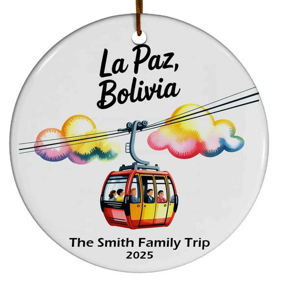 La Paz Bolivia Christmas Ornament, Collection of City Travel Souvenirs for Family and Friends, Christmas Tree Ornament City Travel, Trips of The Year, Christmas Ornament 2025