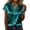#073-Green, variant on Craaazy Women's Short Sleeve V Neck Tops Satin Solid Color Casual Button Down Blouses for Spring Summer Gift